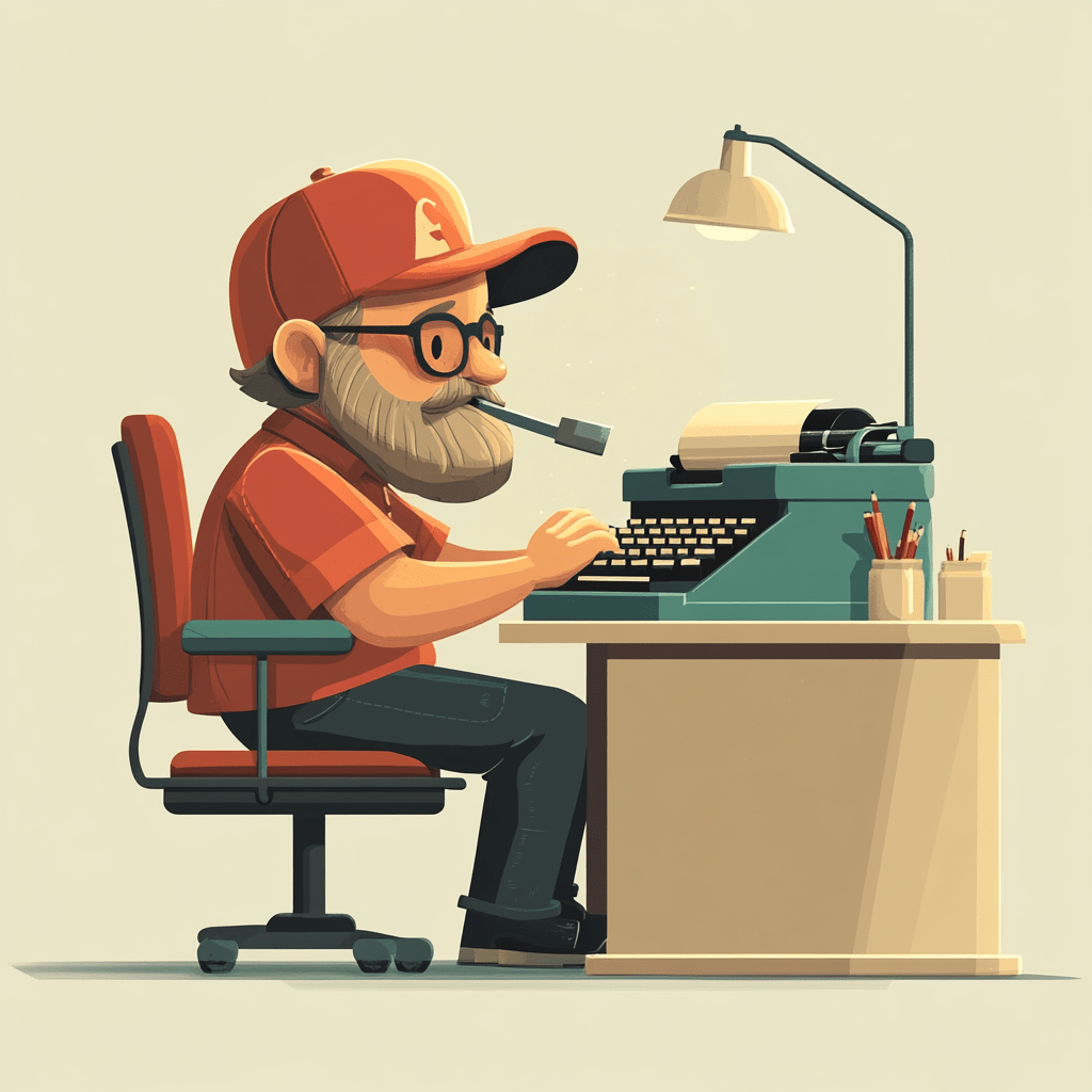 un auteur devant une machine à écrire